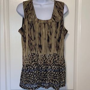 R. Q. T. Sleeveless Animal Print Top
